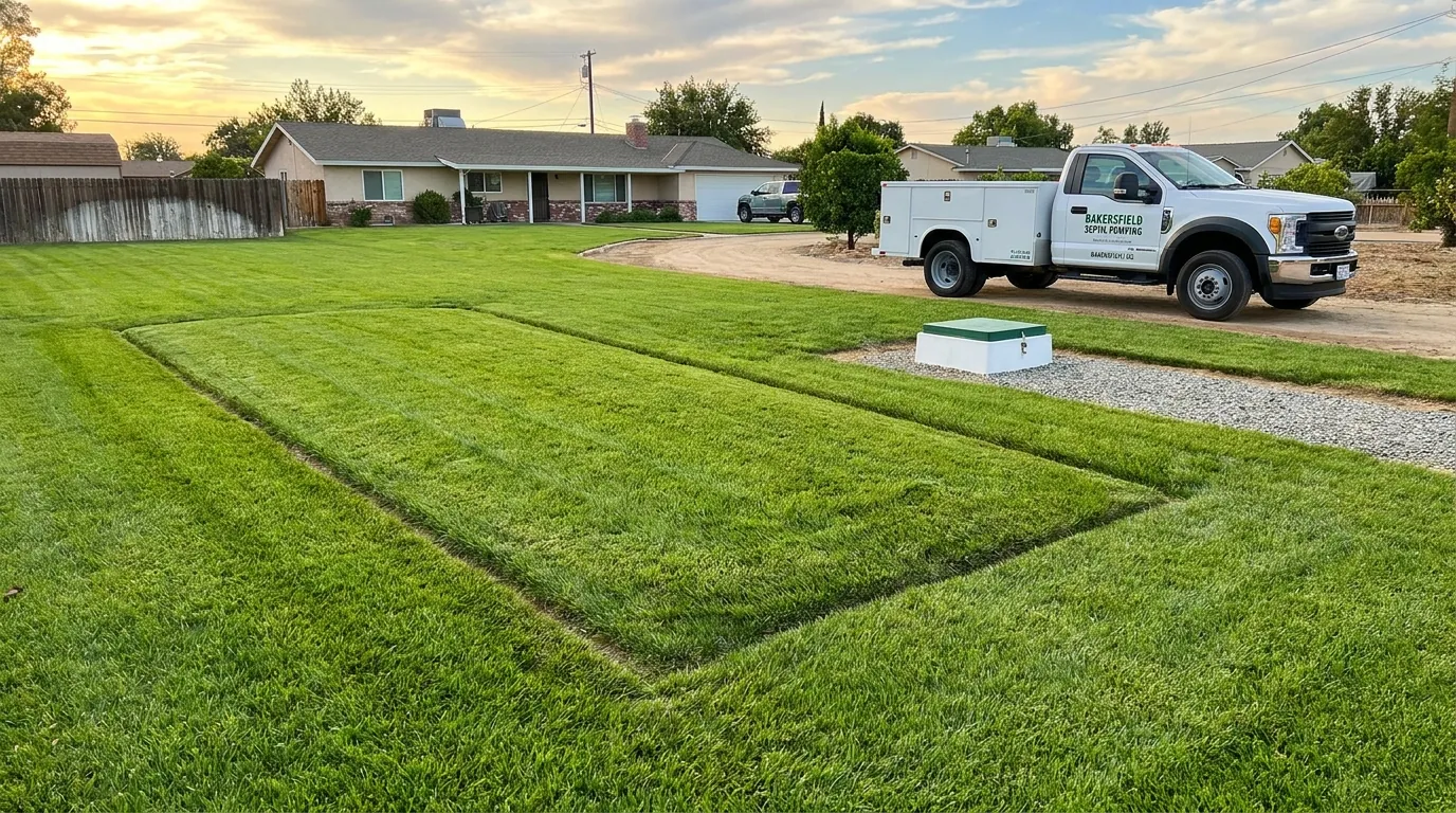 Drain field area of a residential septic system in Bakersfield